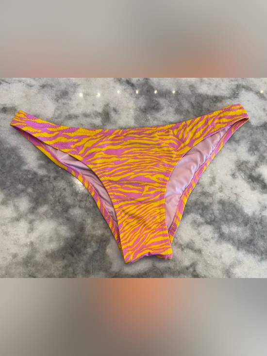Victoria's Secret Other - BNWOT Victoria’s Secret Pink Yellow Zebra Print Bikini Bottom L Animal Print